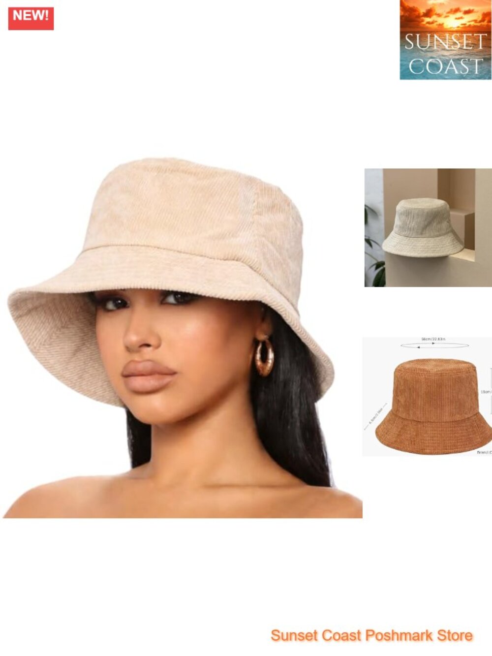 Corduroy Bucket Hat Packable Sun Hat for Fishing Hiking Unisex
